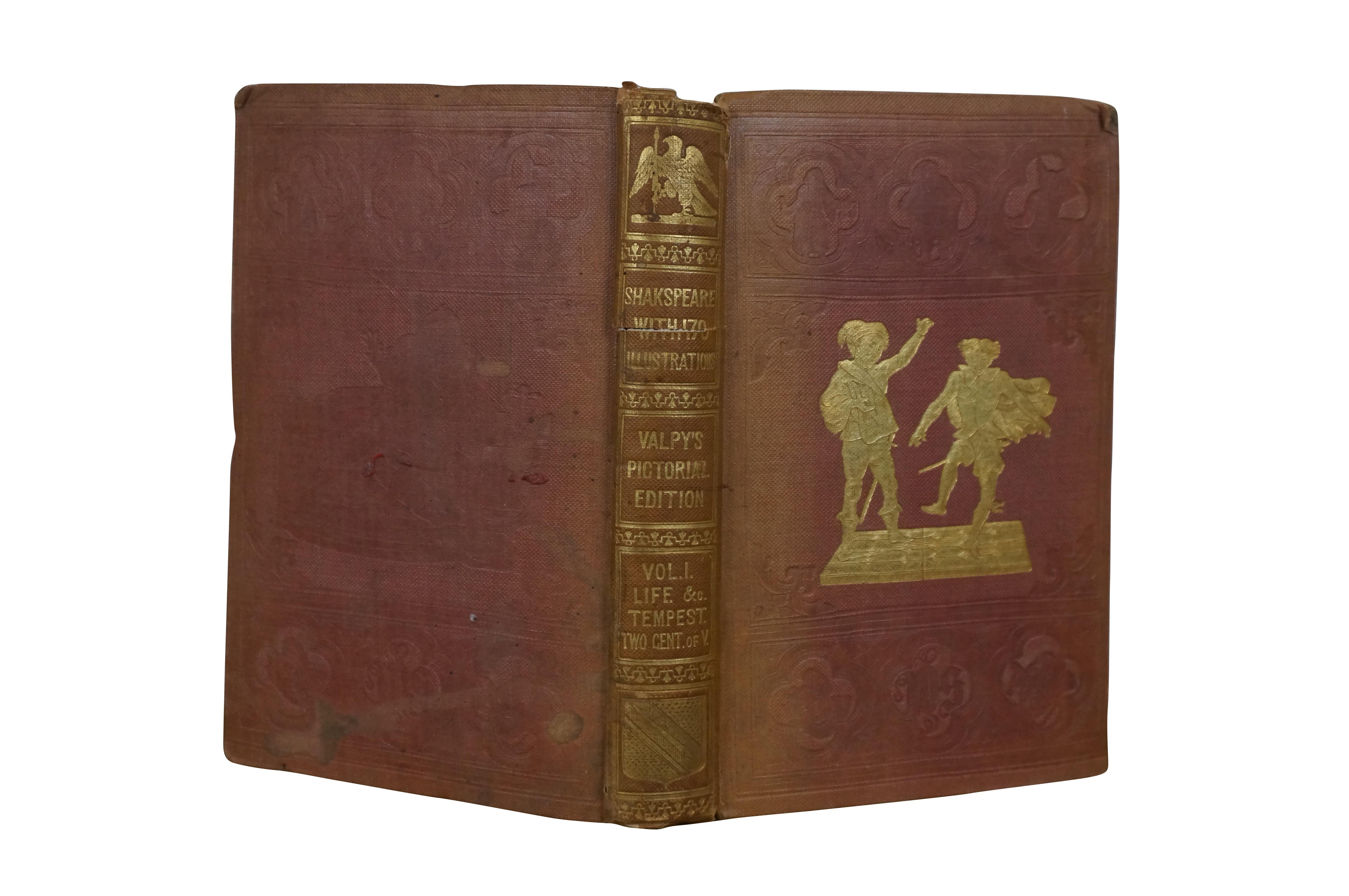 Plays & Poems of Shakespeare A J Valpy Pictorial Edition 10 Vol Antique Book Set In Fair Condition For Sale In Dayton, OH