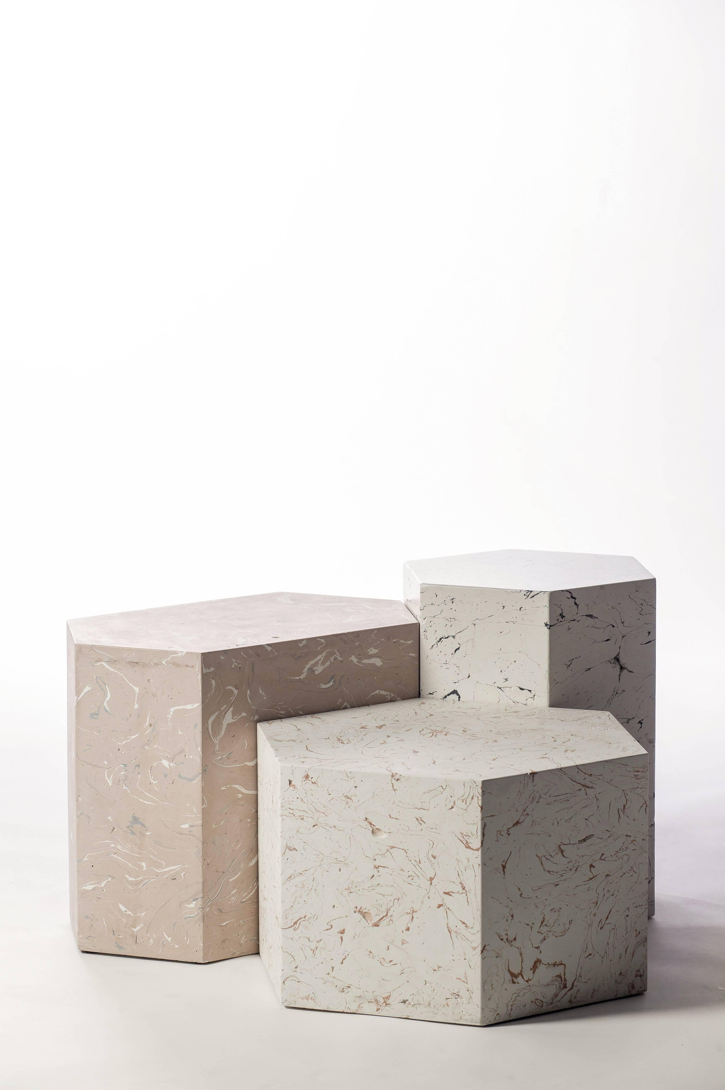 Canadian Playtime Series, Sally Side or End Table Handmade Hydrostone Scagliola For Sale