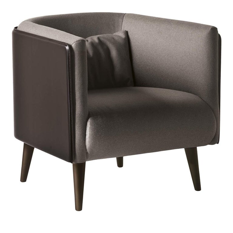 Plaza Dark Brown Leather Armchair For Sale at 1stDibs