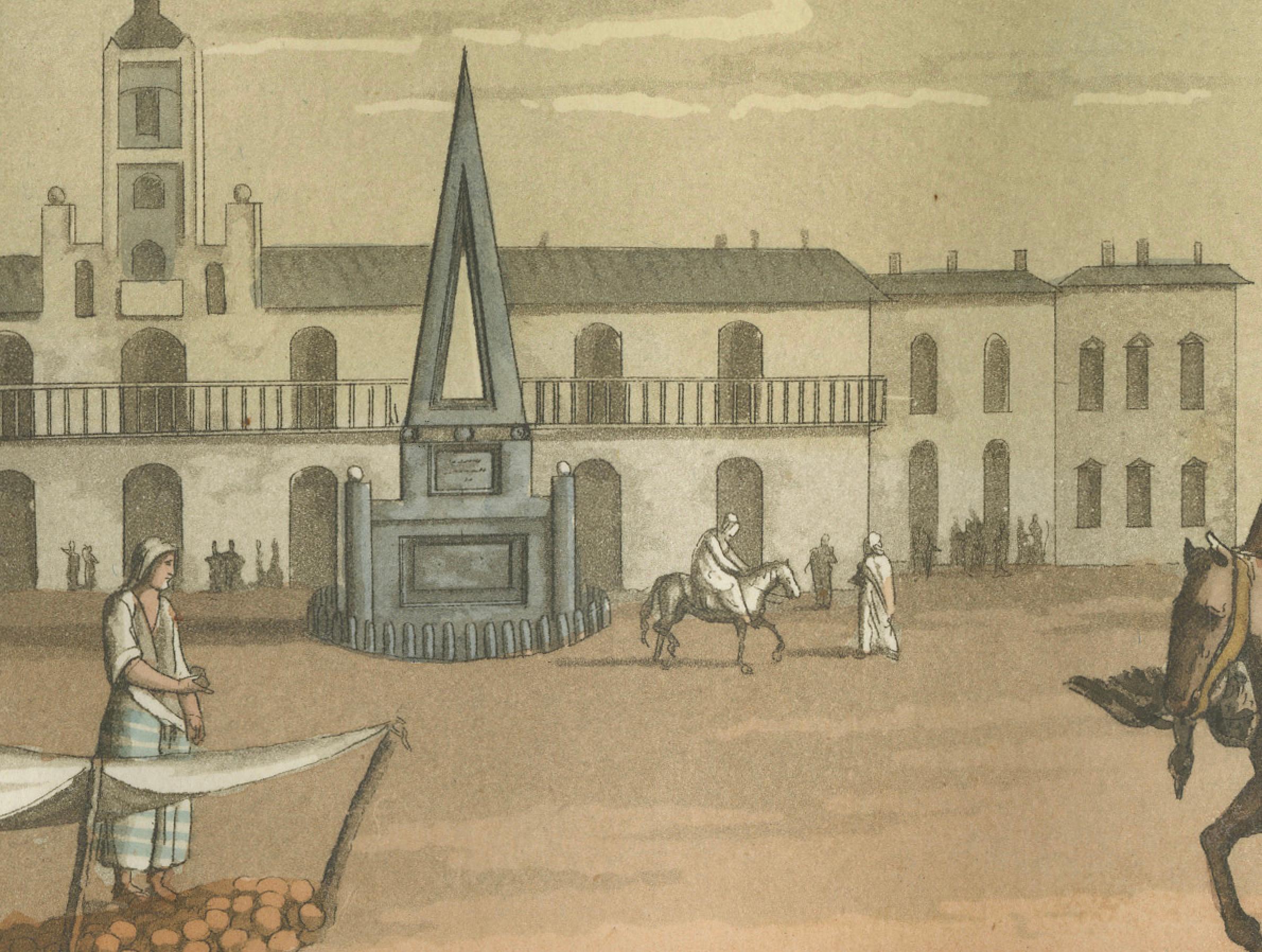 Plaza de Mayo, Buenos Aires in Argentina, 1820s - Jules Ferrario In Fair Condition For Sale In Langweer, NL