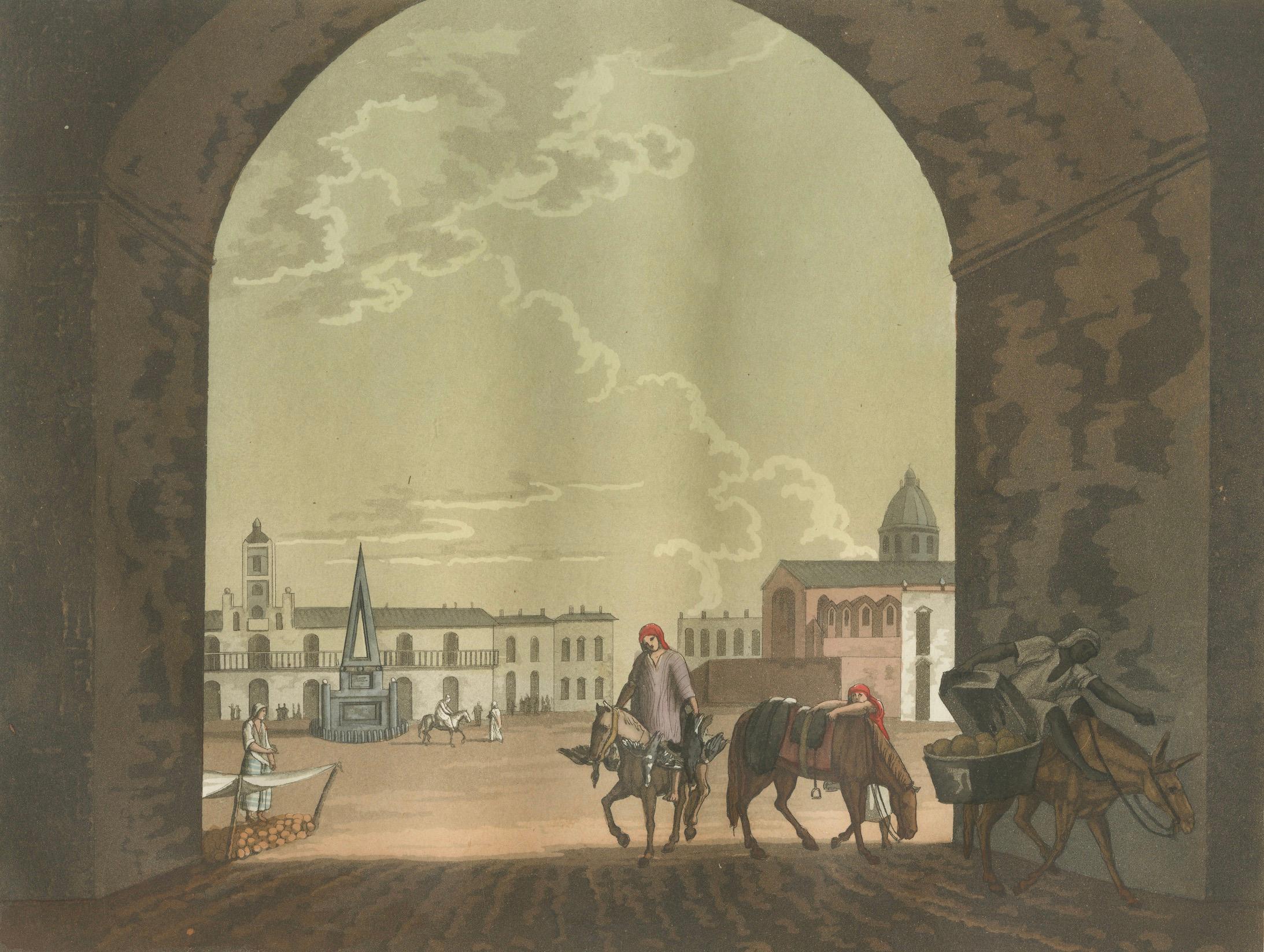 Plaza de Mayo, Buenos Aires in Argentina, 1820s - Jules Ferrario For Sale 1