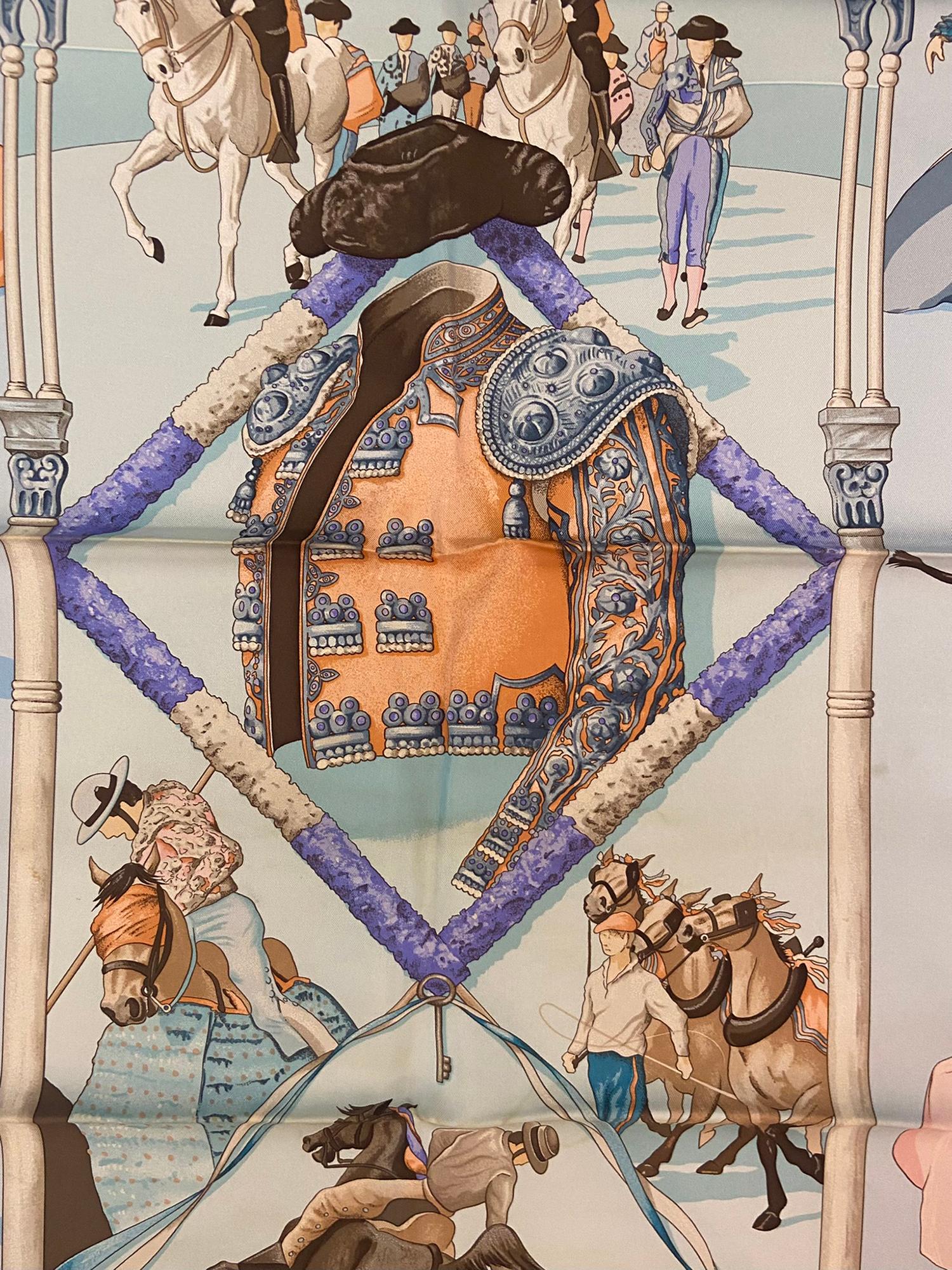 Plaza de Toros Hermes Silk Twill Scarf by Hubert de Watrigant 36