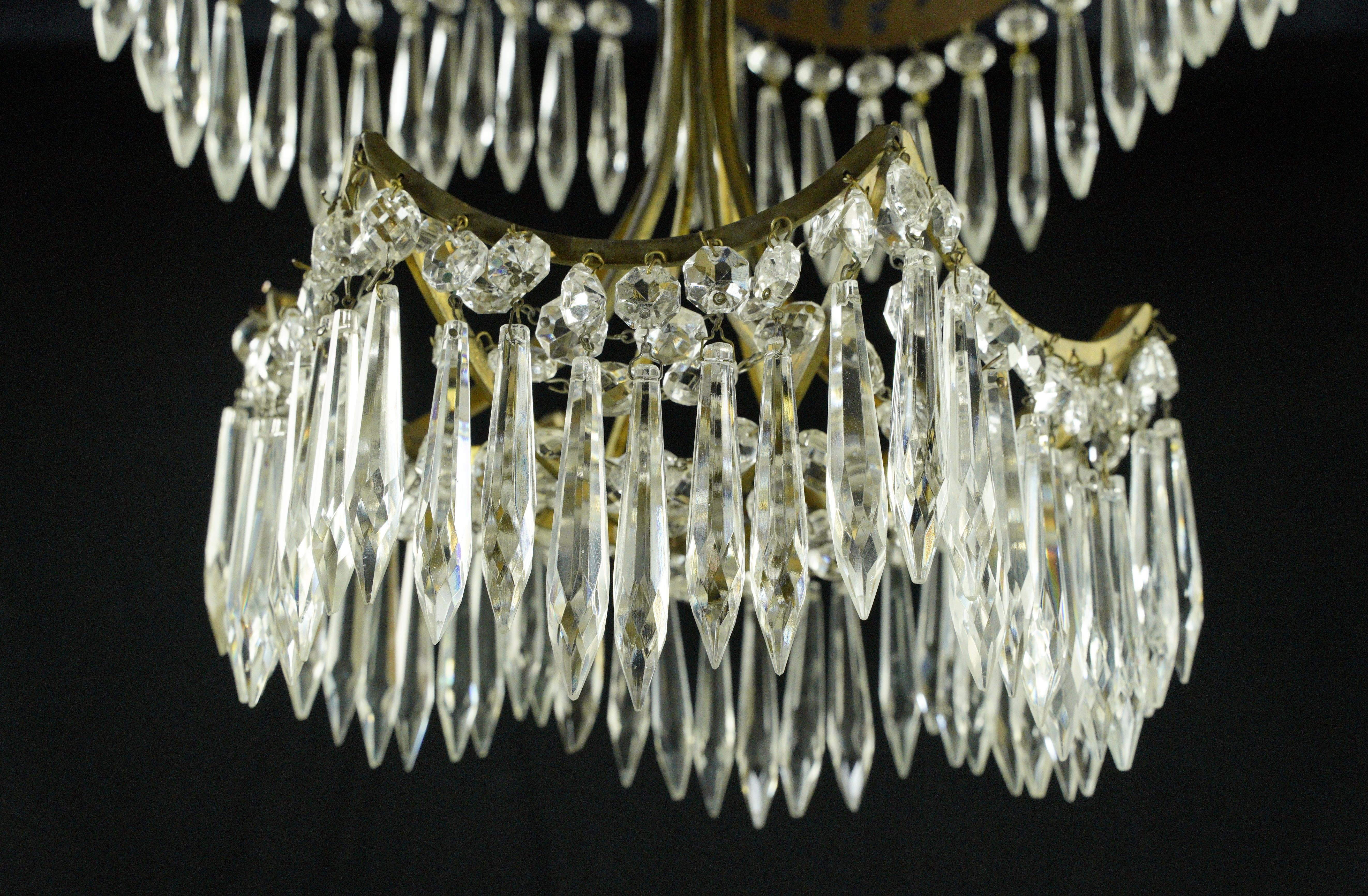 Plaza Hotel Russia 12 Arm Crystal Dore Bronze Chandelier For Sale 10