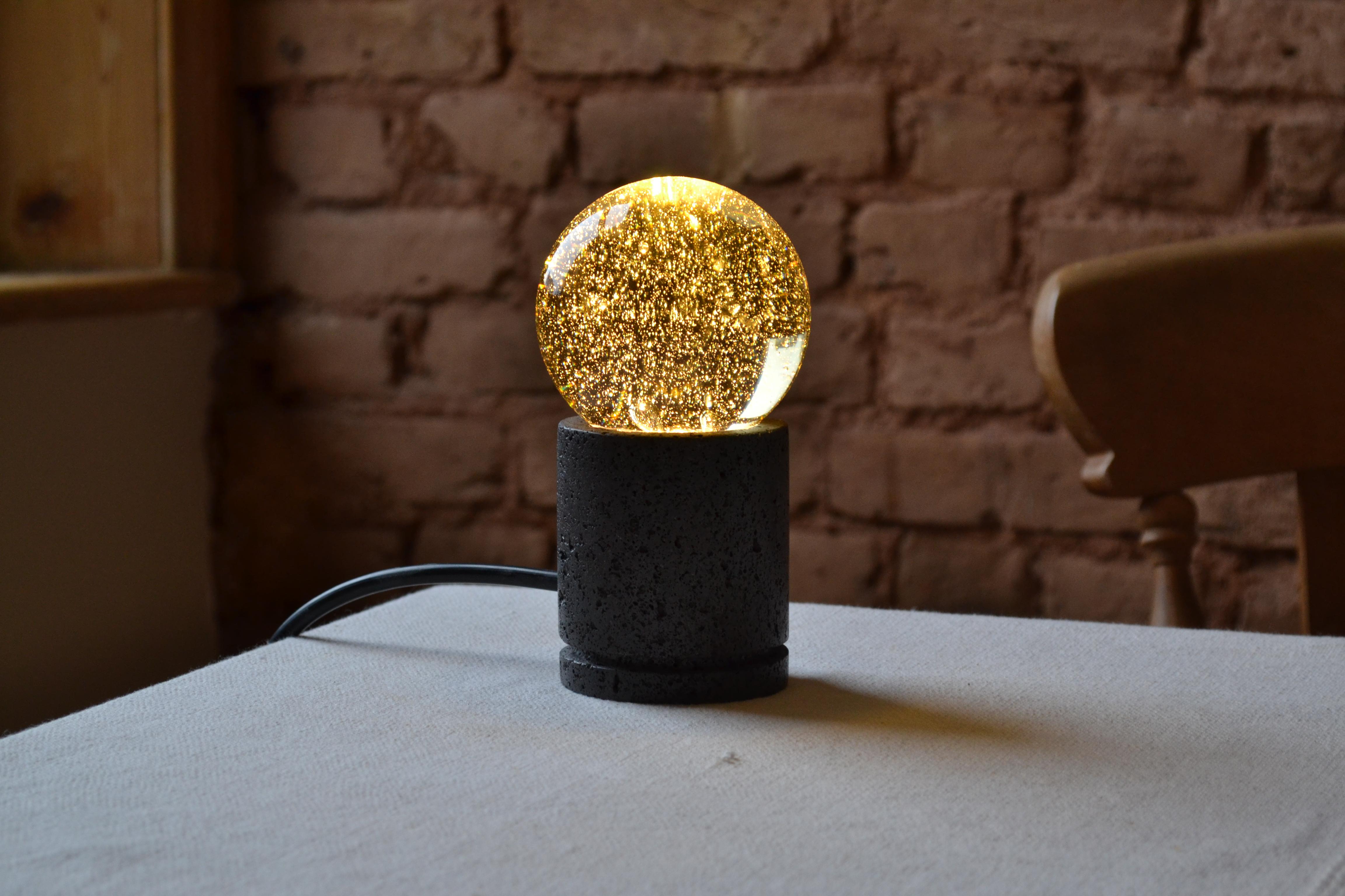 PLB lamp by Omar Ortiz, 2021
Dimensions: H8 x D16cm
Materials: Volcanic stone, handblown glass.

El Pedregal is a neighborhood south of Mexico City developed in the 1940s and its main developer was the famous Mexican architect Luis Barragán.The