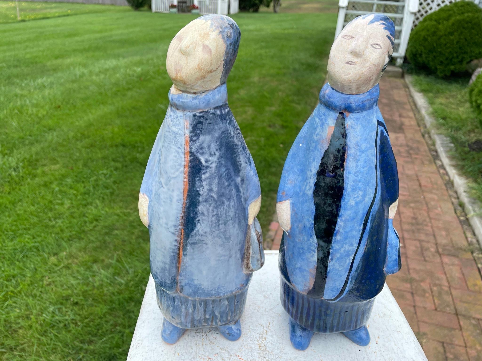 Pareja de amigos de arte popular Eva Fritz-Linder, 1970 Moderno de mediados de siglo en venta