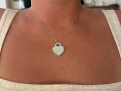 Please Return to Tiffany & Co. New York Heart Necklace Tiffany Blue Outline