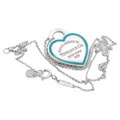 Please Return to Tiffany & Co. New York Heart Necklace Tiffany Blue Outline