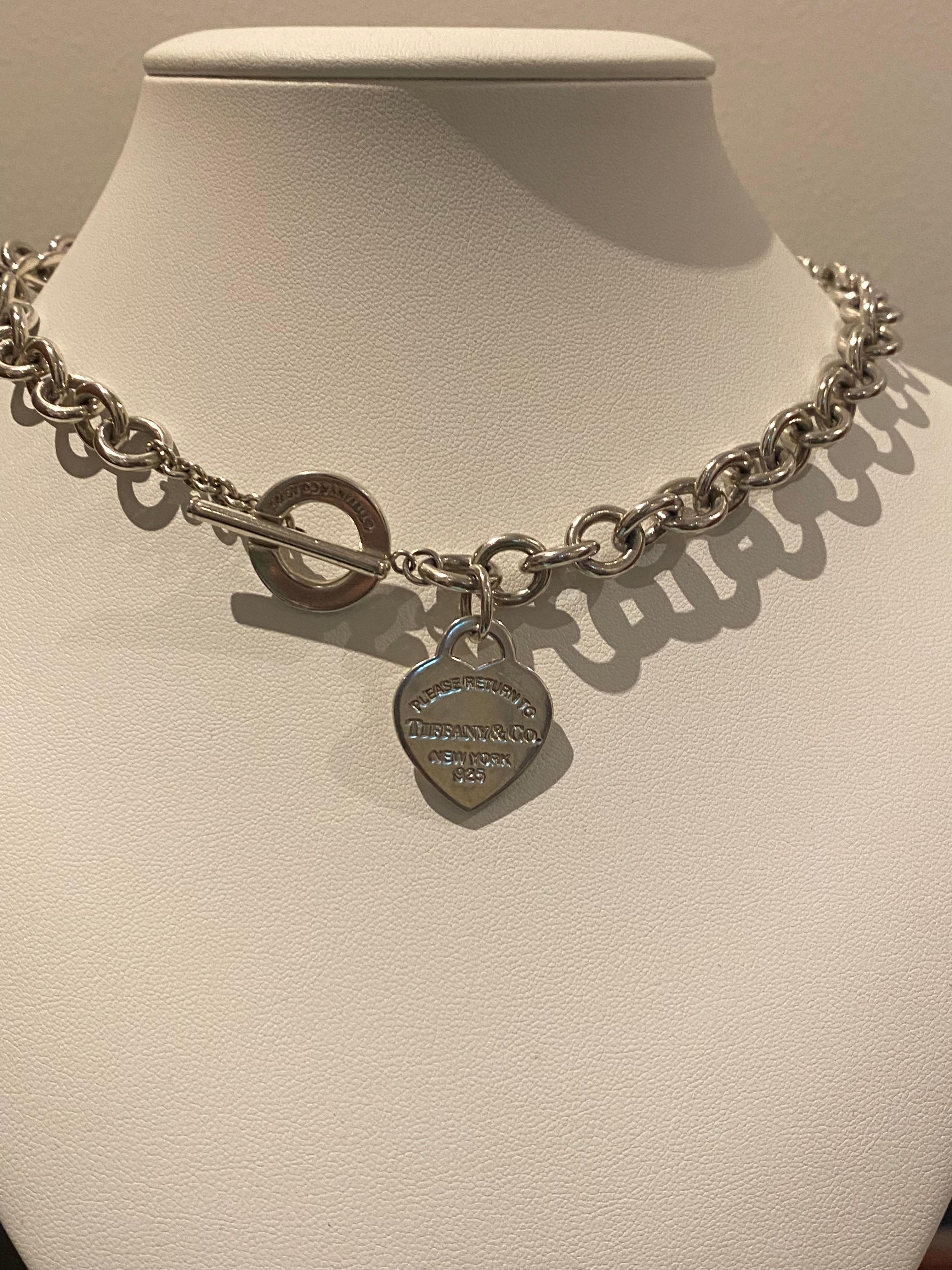Bitte zurückkehren Sie zu Tiffany & Co New York Herz-Tag-Halskette aus 925 Silber Damen