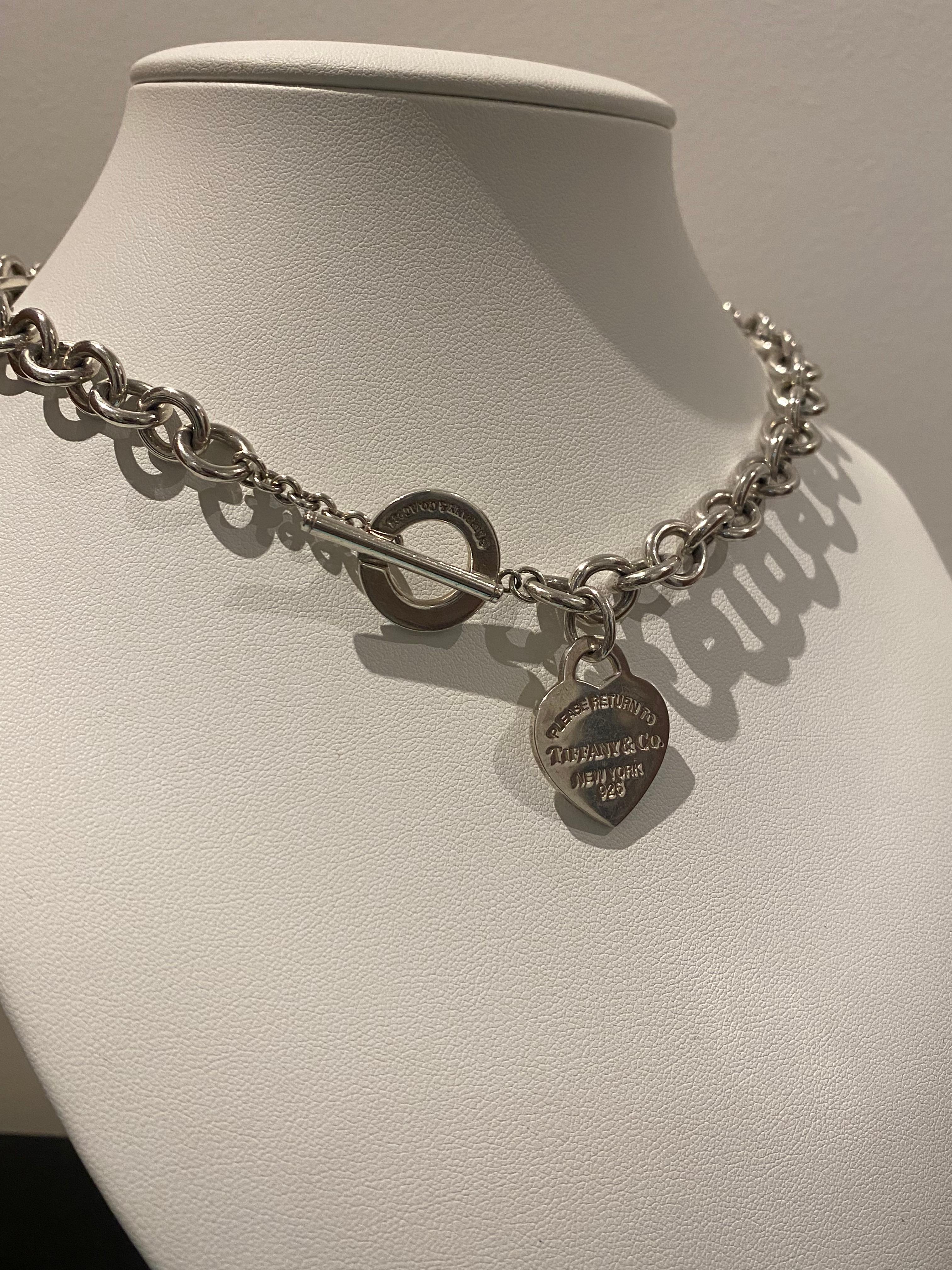 Bitte zurückkehren Sie zu Tiffany & Co New York Herz-Tag-Halskette aus 925 Silber 1