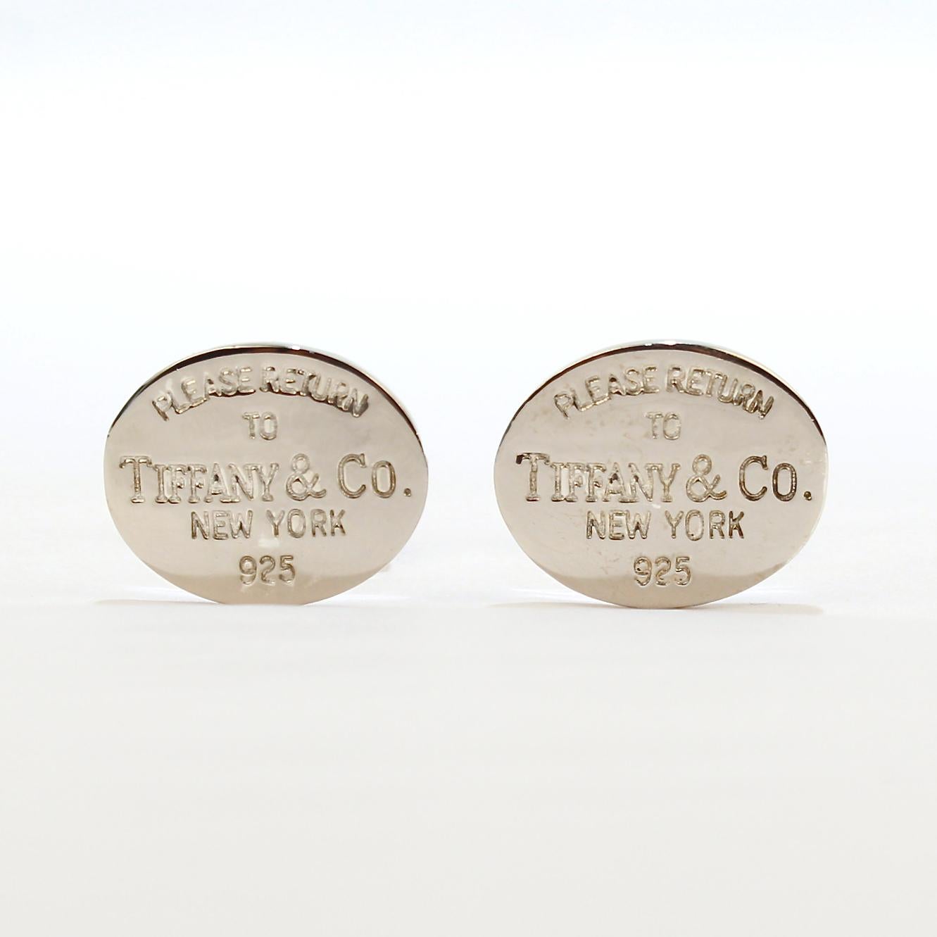 Please Return To Tiffany & Co. New York Sterling Silver Cufflinks 3