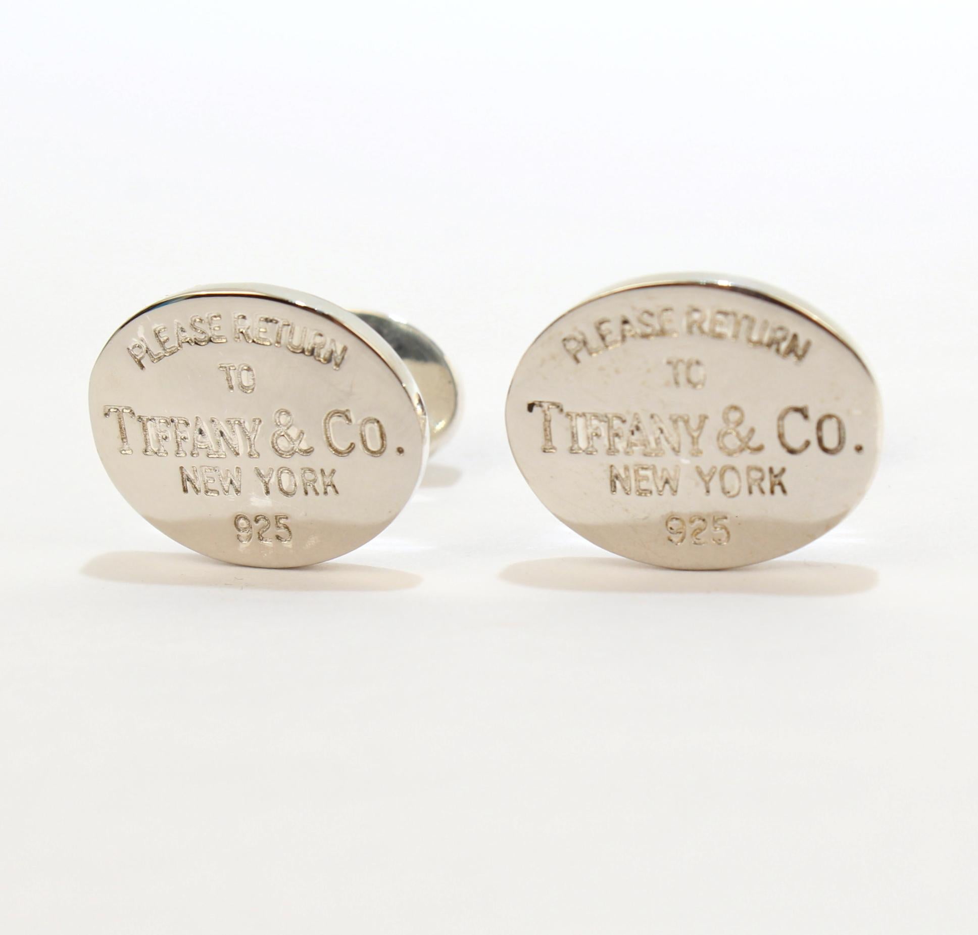 A fine pair of vintage Tiffany & Co. cufflinks.

Engraved with the iconic message: 