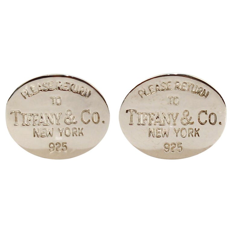 Please Return To Tiffany and Co. New York Sterling Silver Cufflinks at