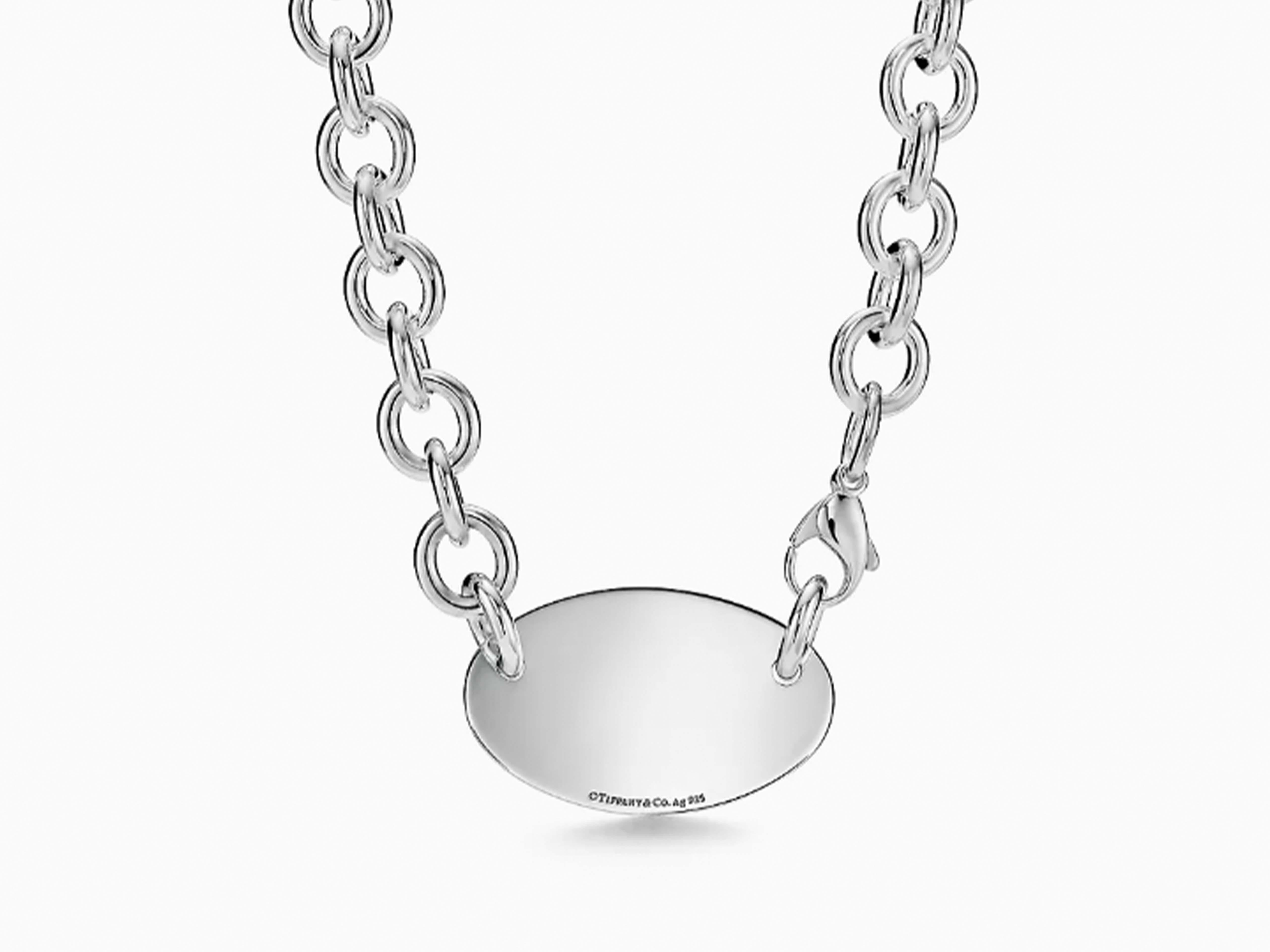 Necklace Specifications:

Brand: Tiffany & Co.

Metal: Sterling Silver, AG 925

Chain Length: ~15