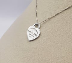 Please Return to Tiffany Heart Tag Pendant w/ 18" Cable Chain