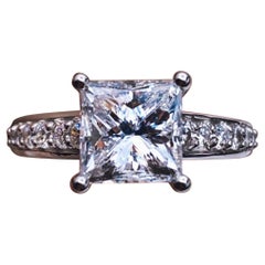 Pleasing Radiant Cut Diamond Engagement Ring, 14k White Gold, 3.80ct of TDW