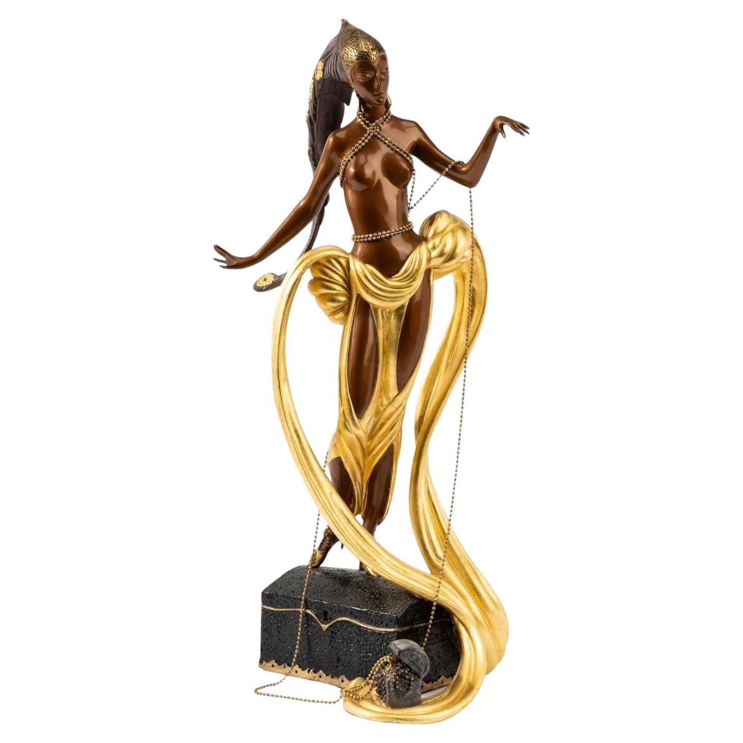 "Pleasure of the Courtesan"Bronze Sculpture by Erté, '1988' For Sale