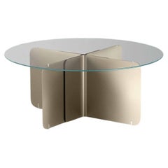 Pleat Metal and Glass Dining Table, Designed by Massimo Castagna, Made in Italy 