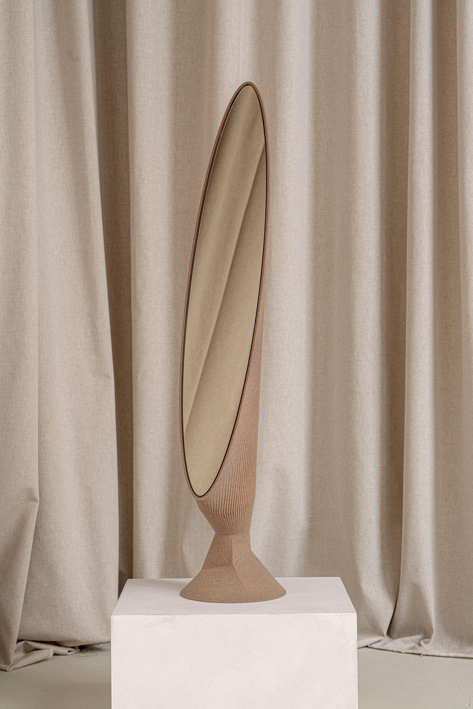 Other Pleat Table Mirror Natural Sand by Rive Roshan For Sale