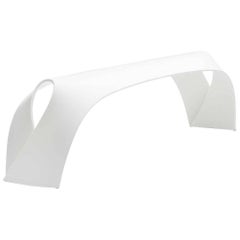 Pleat, White Corian Bench Seat for Indoor & Outdoor Use by Made in Ratio