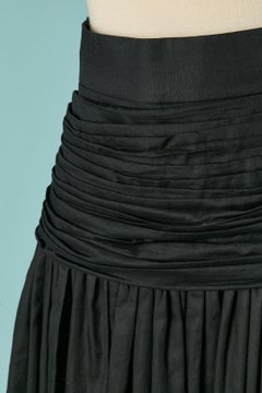 Pleated and draped cotton black skirt ALEXANDRE VAUTHIER