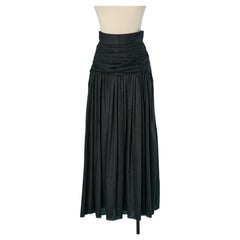 Pleated and draped cotton black skirt ALEXANDRE VAUTHIER