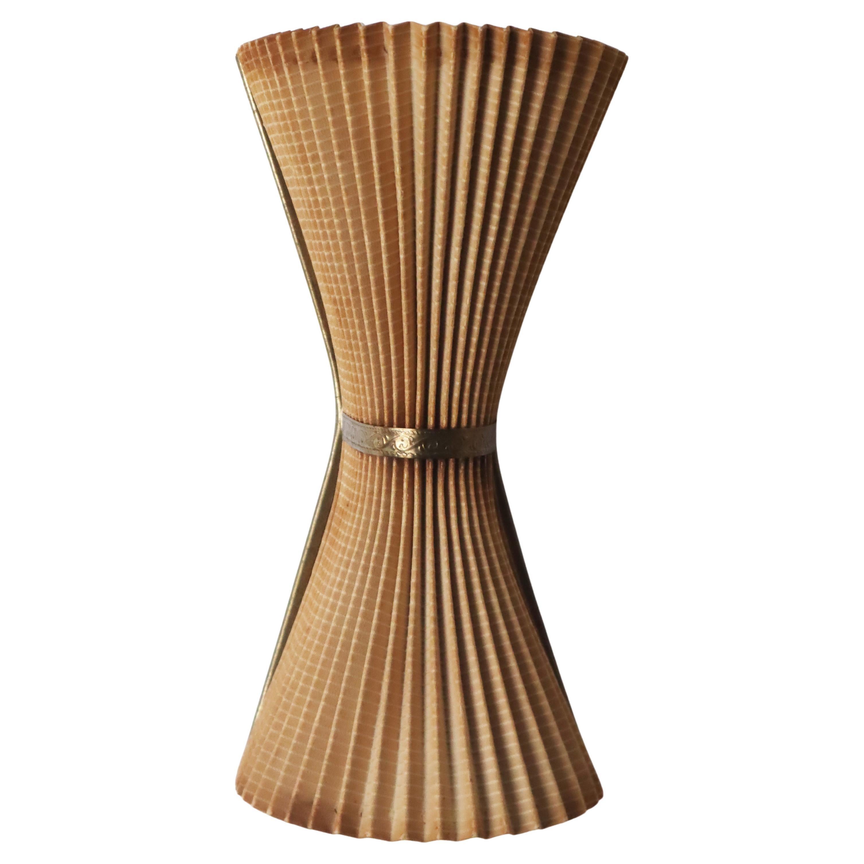Pleated Mid-Century Wall Lamp in Old White and Brass , 1950s For Sale
