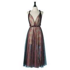 Plissee-Abendkleid aus schwarzem Tüll und rosa Spitze CHRISTIAN DIOR aus Plissee