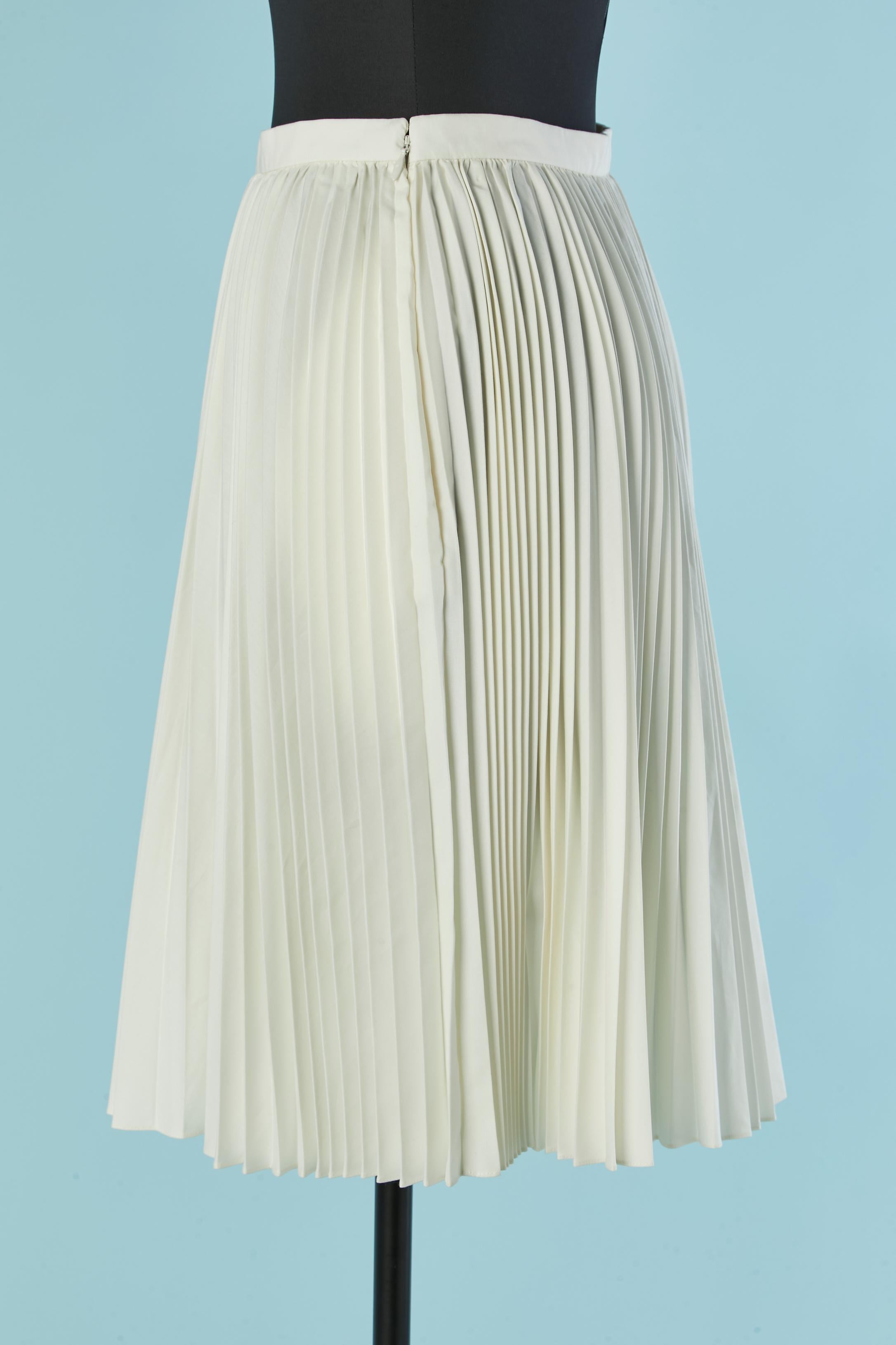 Gonna corta a pieghe in cotone bianco sporco CHRISTIAN DIOR by MARIA GRAZIA CHIURI In condizioni ottime in vendita a Saint-Ouen-Sur-Seine, FR