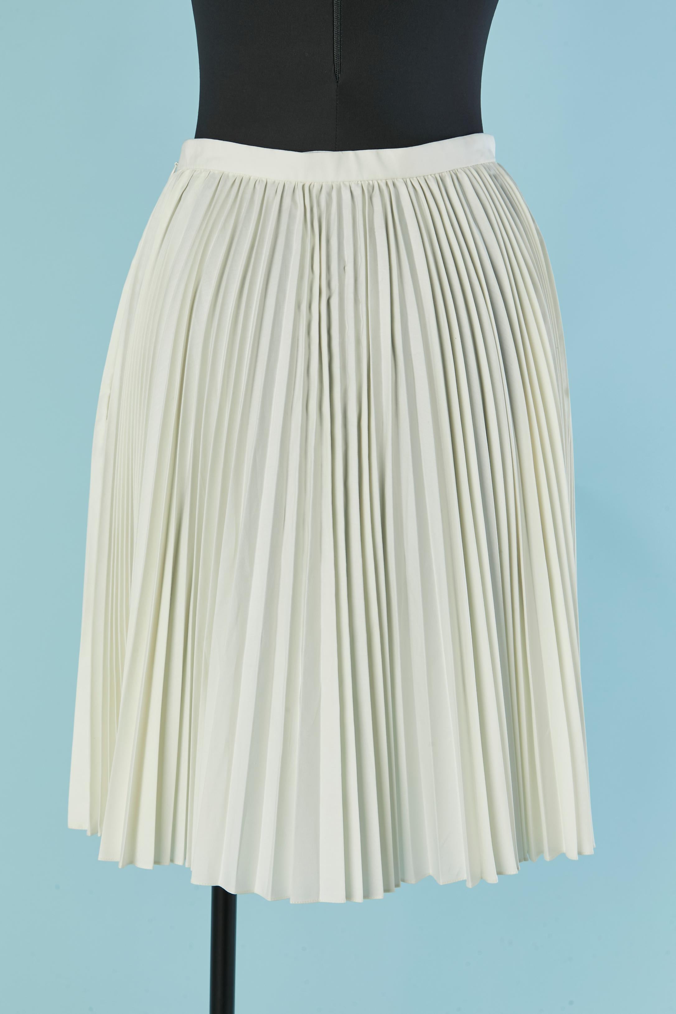 Donna Gonna corta a pieghe in cotone bianco sporco CHRISTIAN DIOR by MARIA GRAZIA CHIURI in vendita