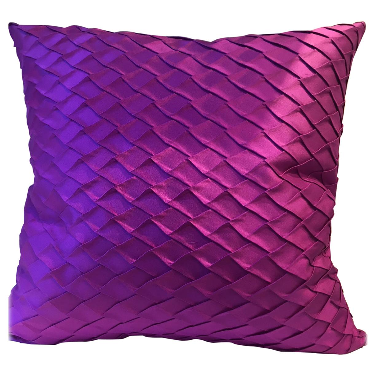 Pleated Silk Cushion Fish Scale Pattern Color Orchid For Sale