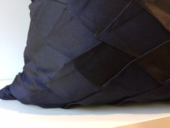 Pleated Silk Cushions Opal Pattern Color Dark Blue