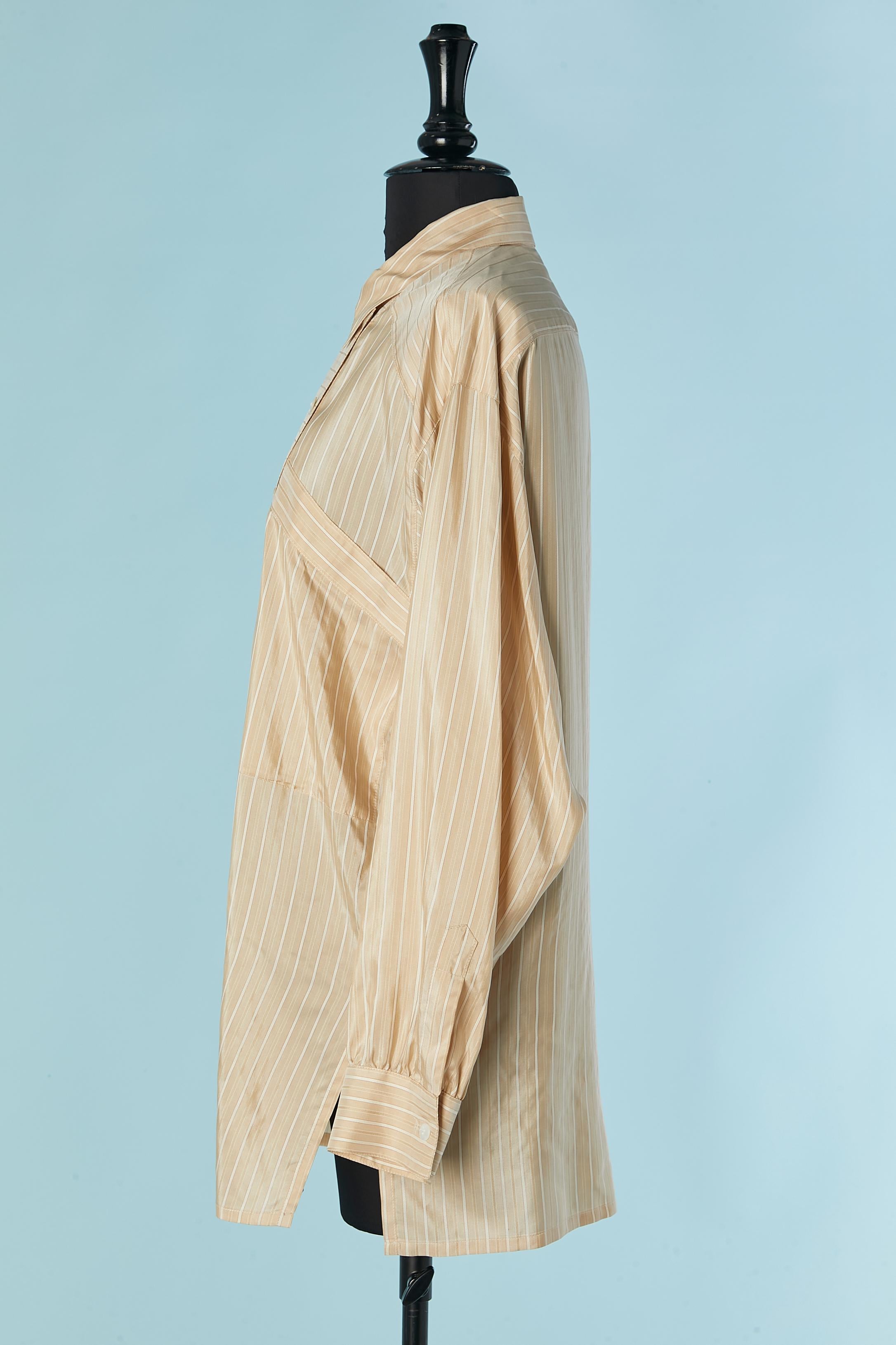Pleated silk striped tunique ESCADA Damen im Angebot