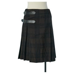 Pleated wool kilt with check pattern and leather strap JEAN-PAUL GAULTIER 2