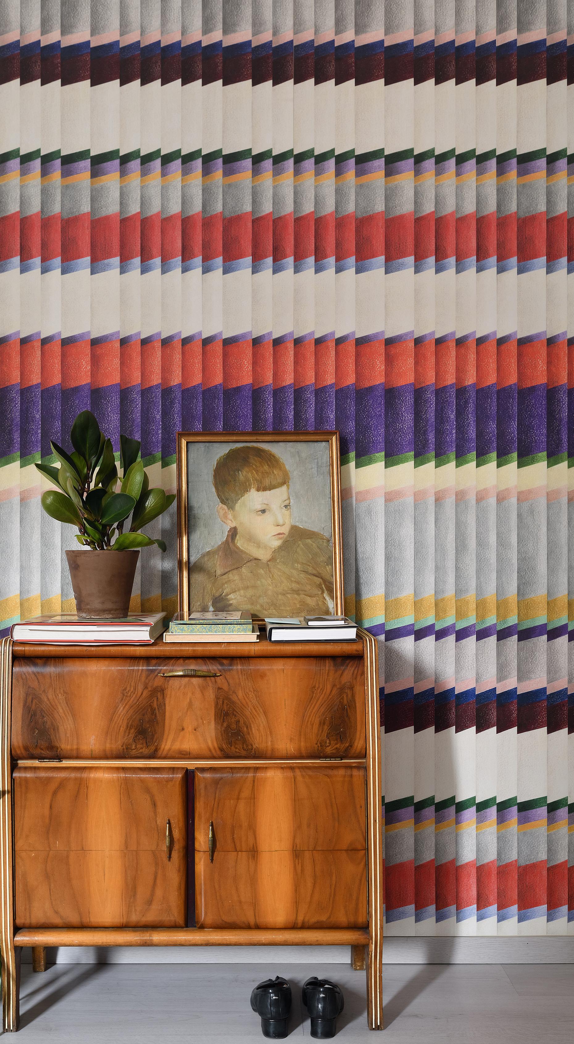 Other Pleats! Multicolor Contemporary Wall Coverings with Tridimensional Effect For Sale