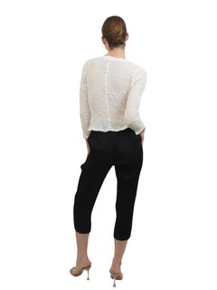 Pleats Please Black Pleated Elastic Waist Pants