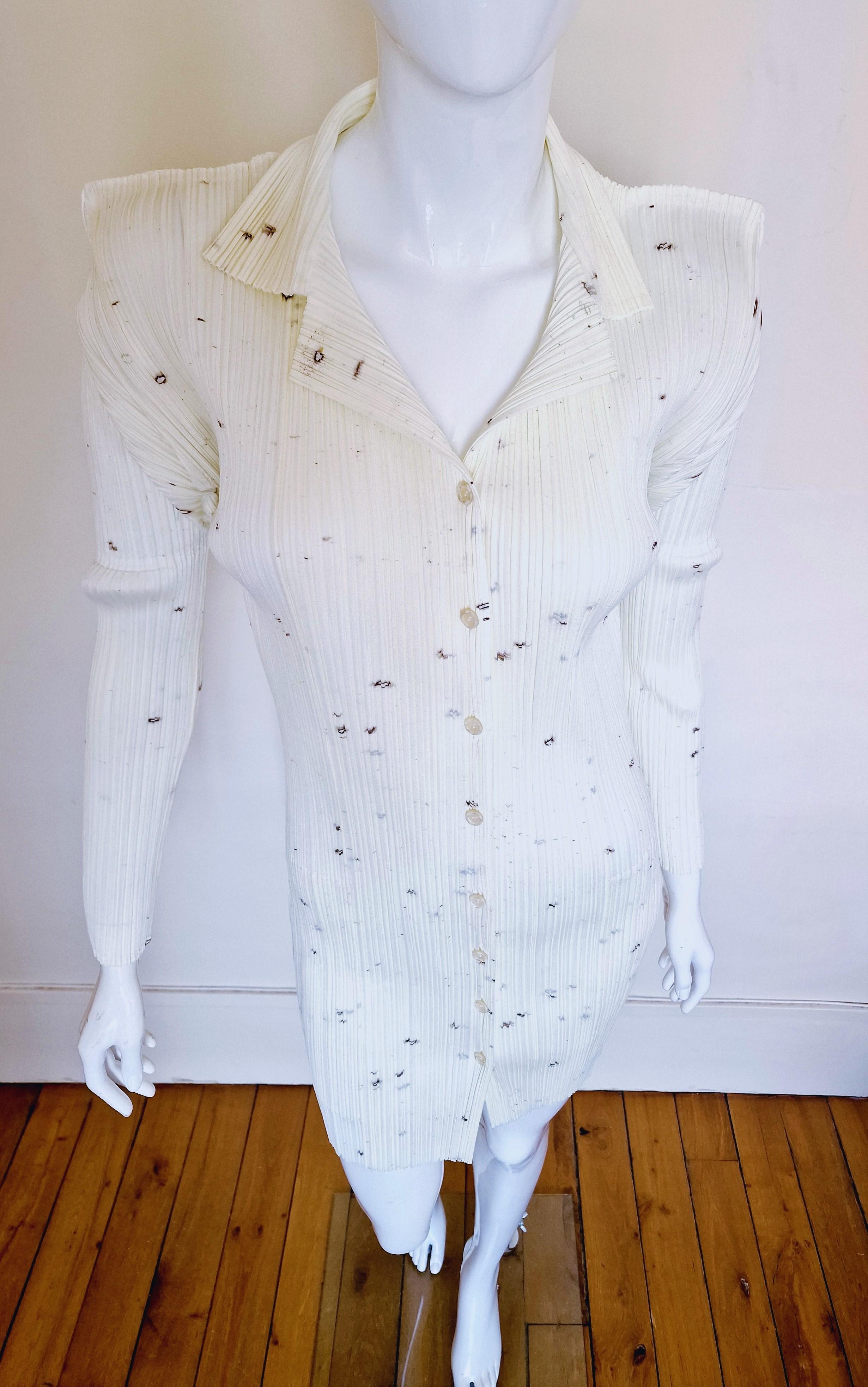   Pleats Please By Issey Miyake Limited Guest Artist Cai Guo-Qiang Jacket  Dress For Sale 9