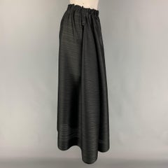PLEATS PLEASE by ISSEY MIYAKE Größe XL Schwarzer langer Polyesterfaltenrock