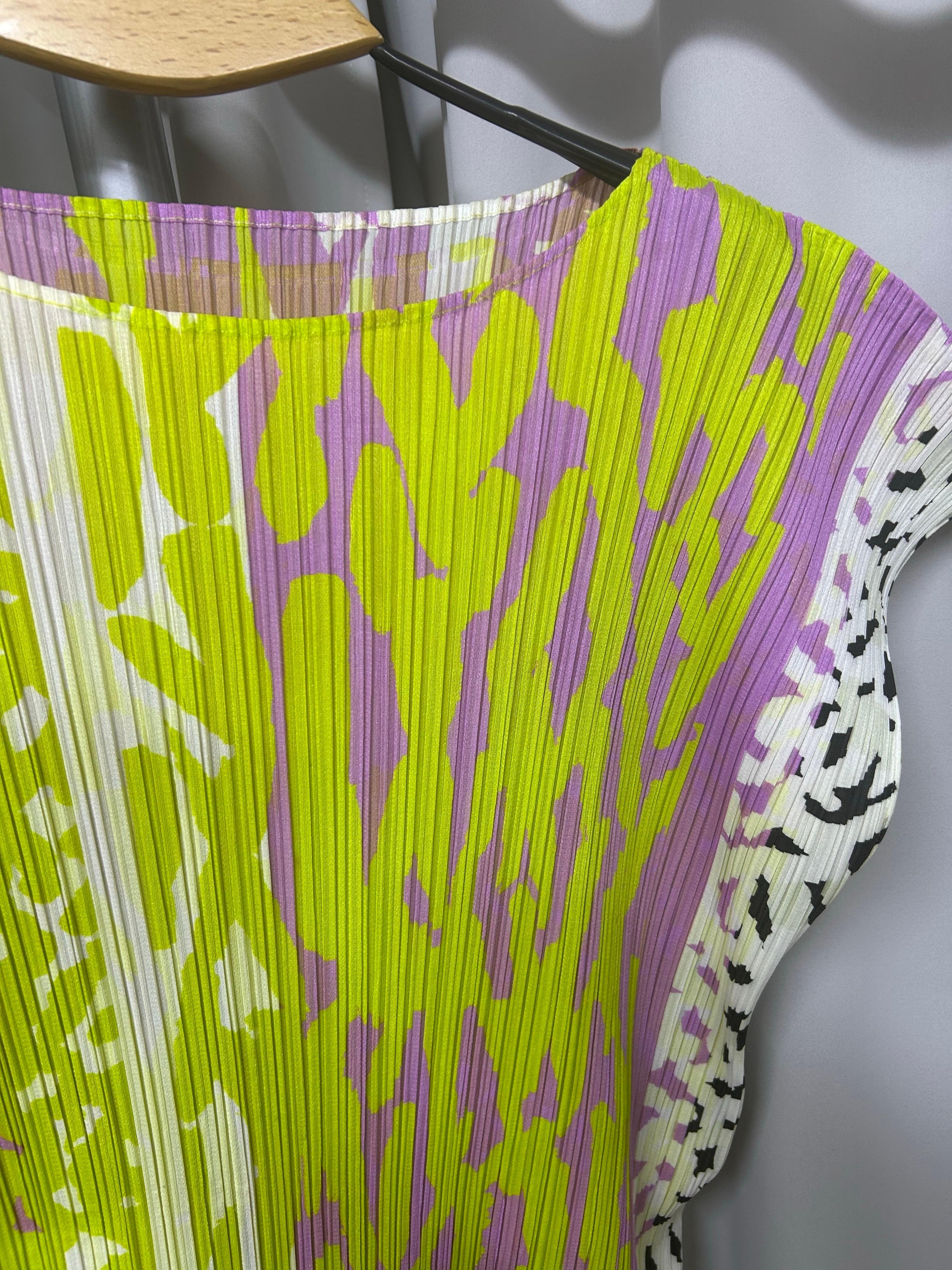 Pleats Please Issey Miyake 1990s Top multicolor Talla 3 en Bueno estado para la venta en Amman, JO
