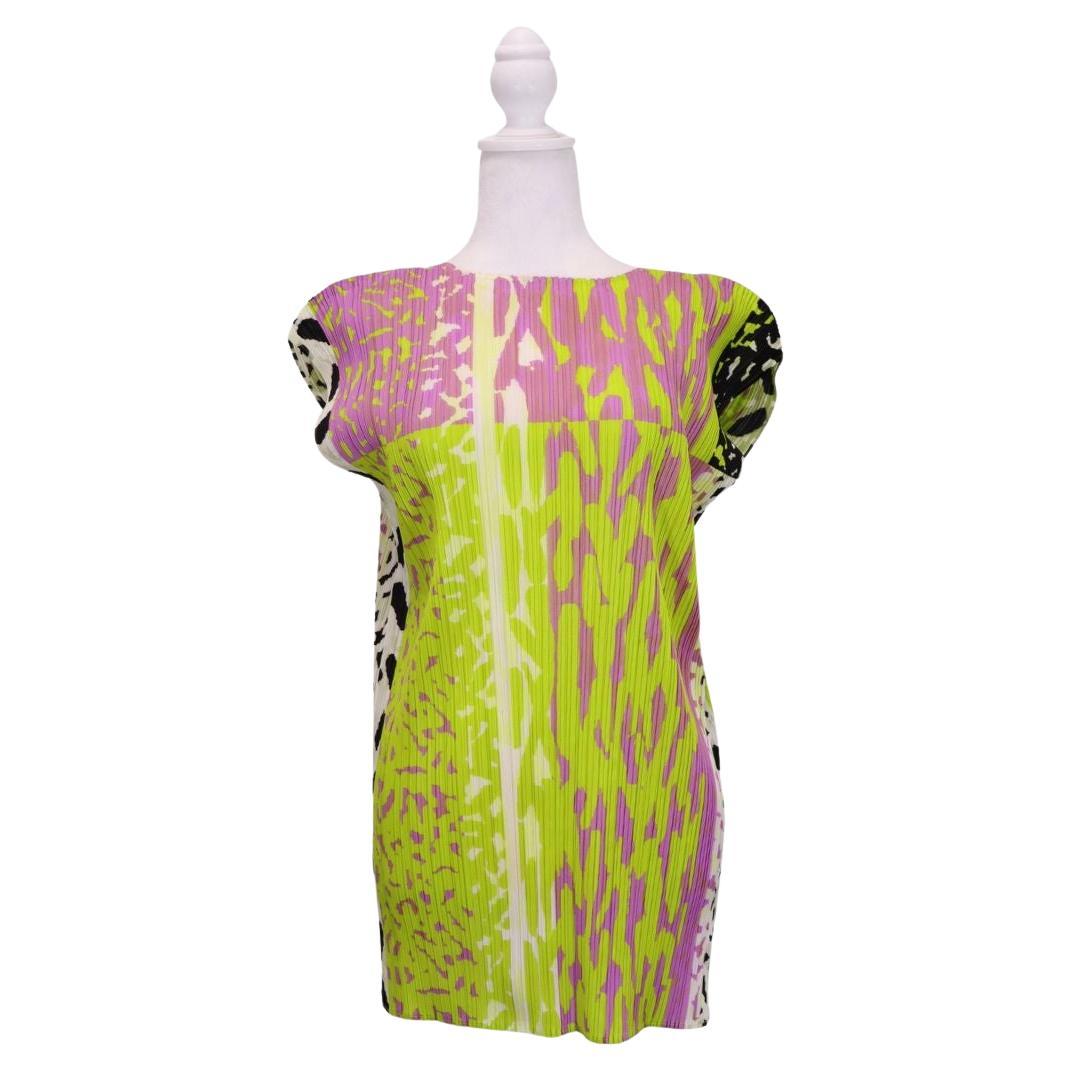 Pleats Please Issey Miyake 1990s Top multicolor Talla 3 en venta