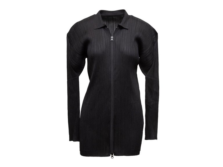 PLEATS PLEASE ISSEY  Punching Stitch Hood Long coat outer PP44-ZA852  black 3