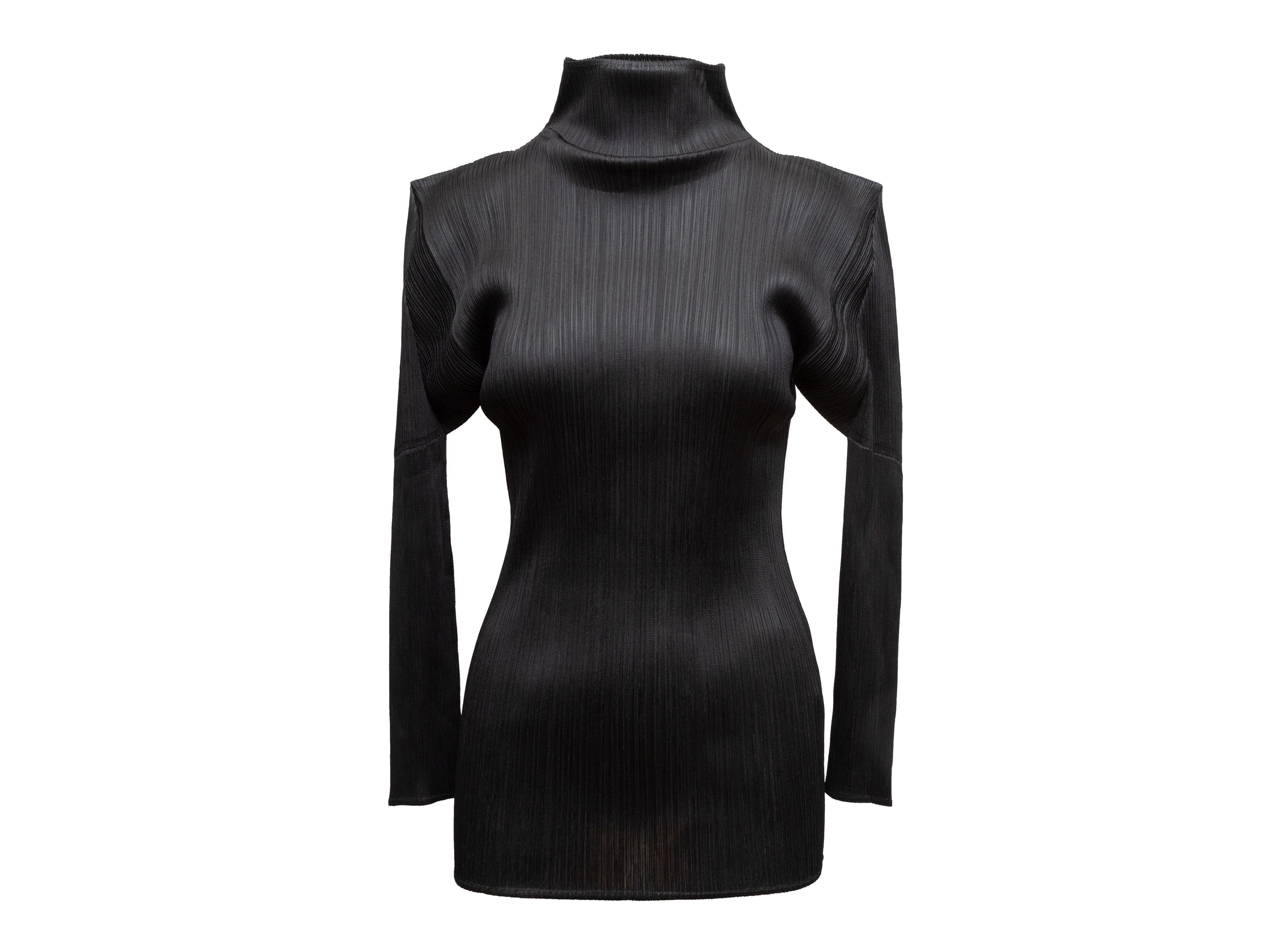 Pleats Please Issey Miyake Black Plisse Top In Good Condition In New York, NY