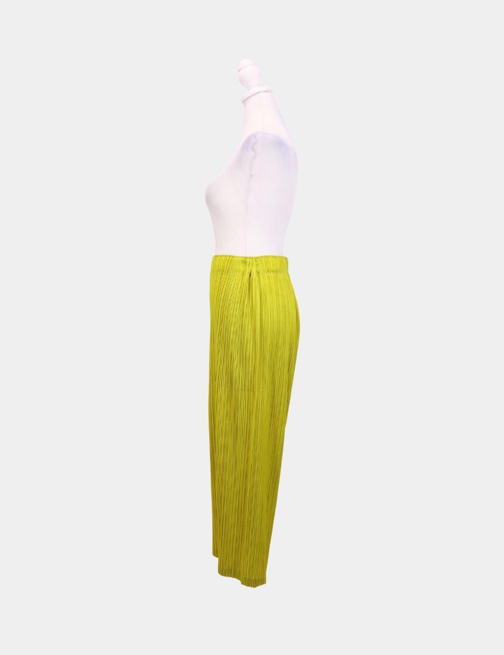 Brown Pleats Please Issey Miyake Crop Wide Leg Pants Size 3 For Sale