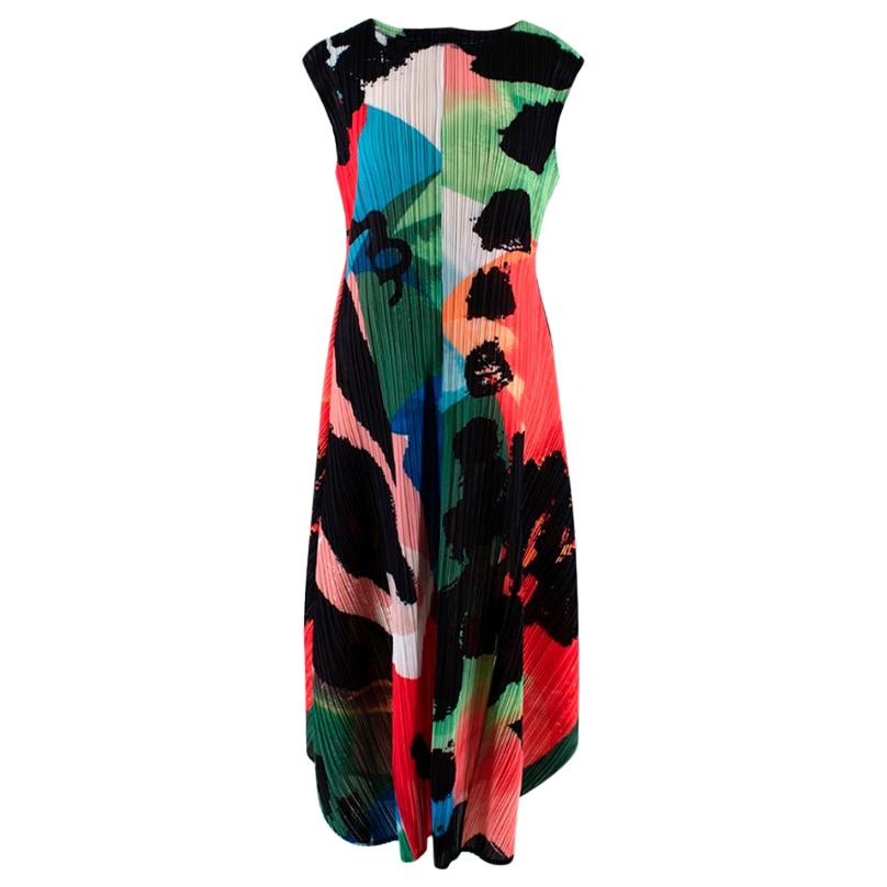 Pleats Please Issey Miyake Floral Print Dress - Size M