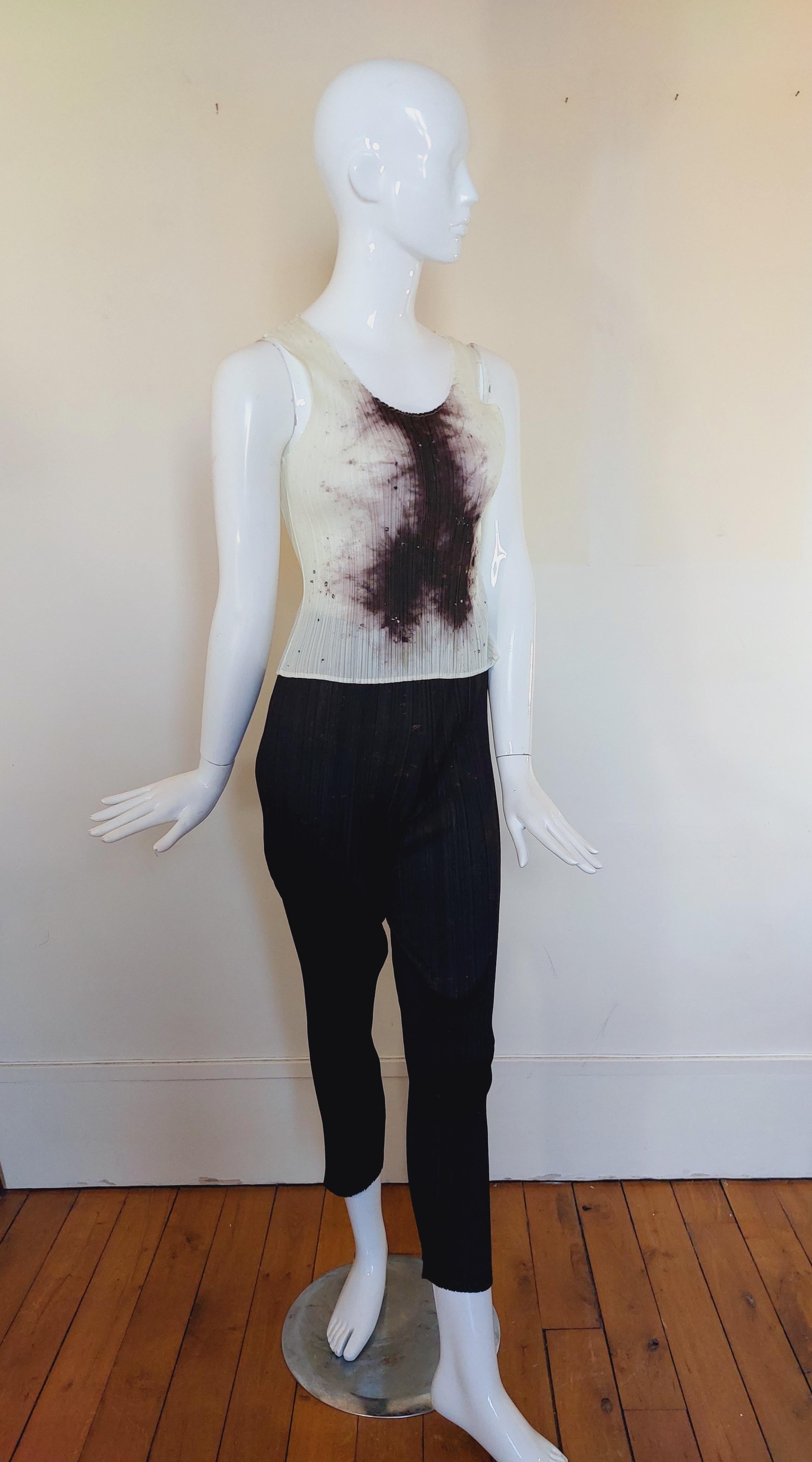 Pleats Please Issey Miyake Guest Artist Series No. 4 Cai Guo-Qiang Bullet Pants  For Sale 1