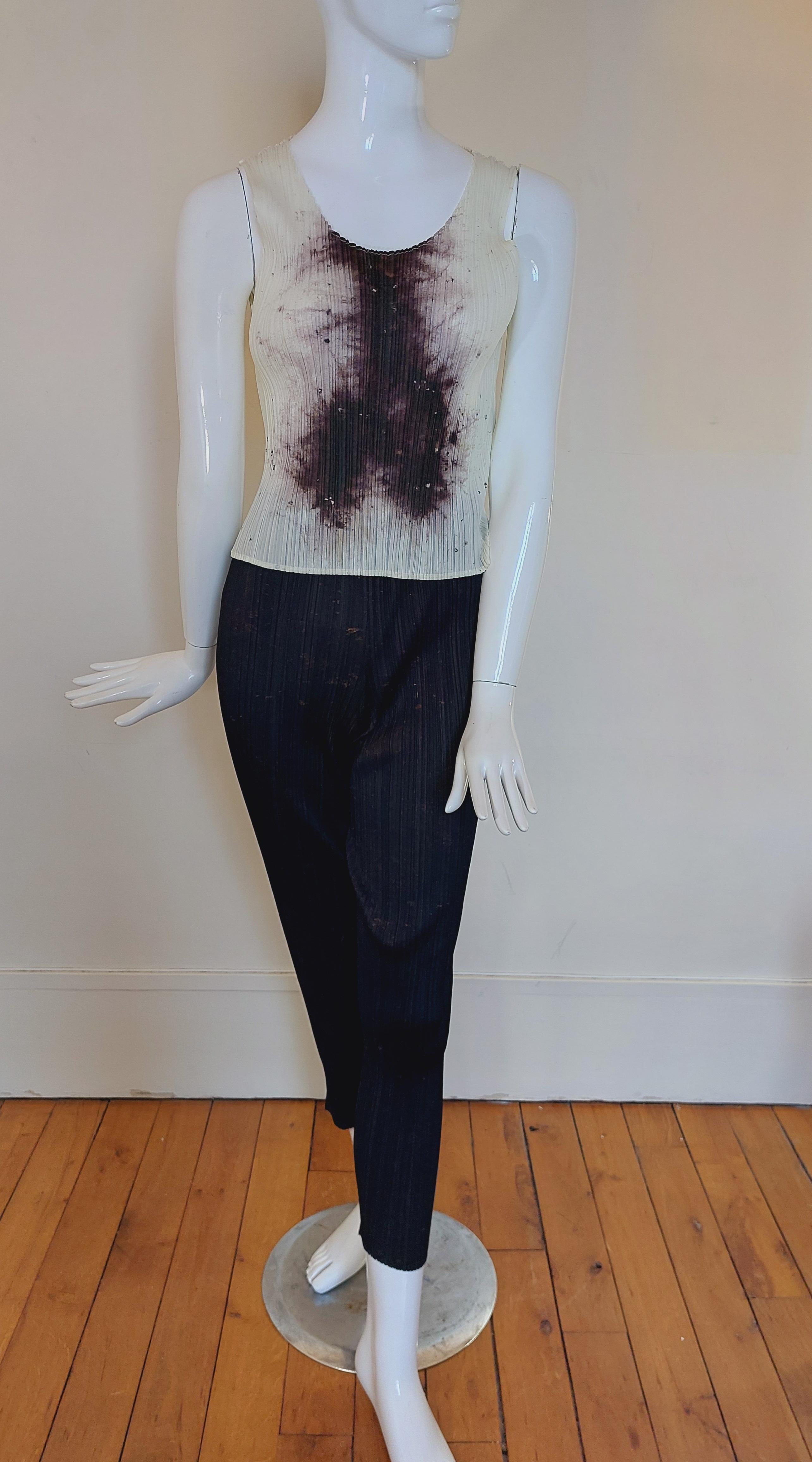 Pleats Please Issey Miyake Guest Artist Series No. 4 Cai Guo-Qiang Bullet Pants  For Sale 2