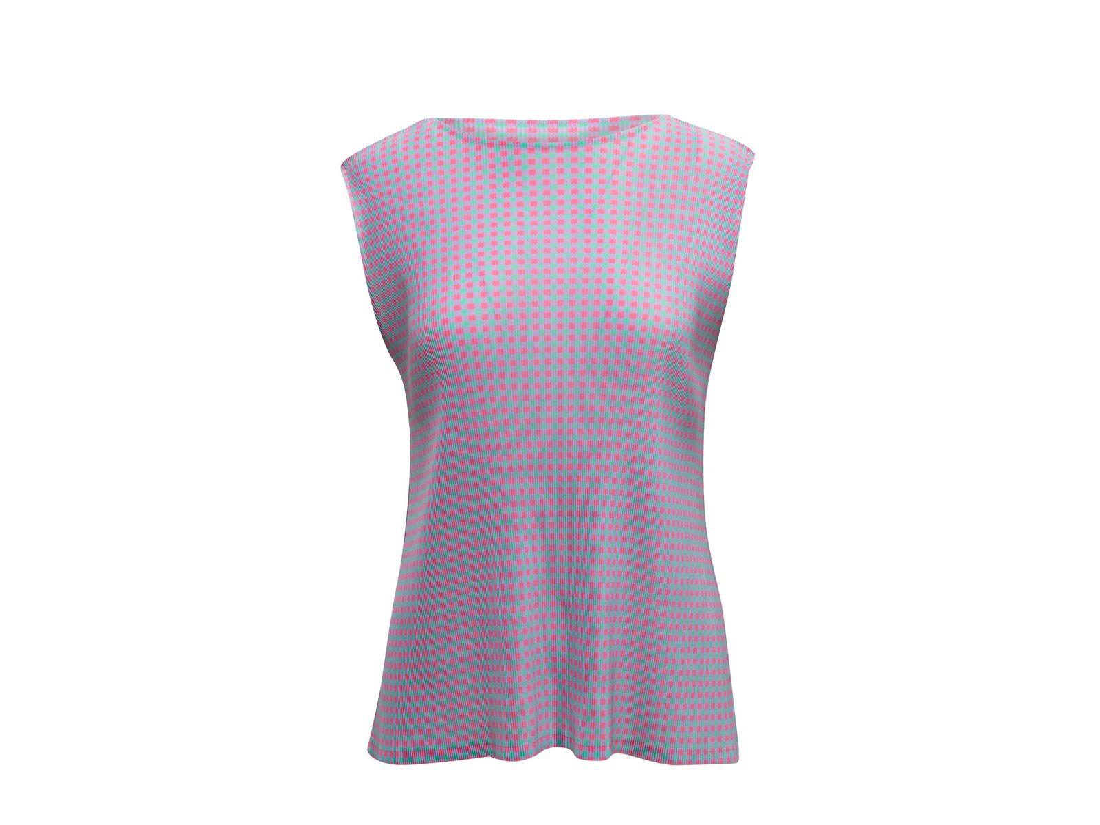 Gray Pleats Please Issey Miyake Lilac & Multicolor Checkered Tank Top