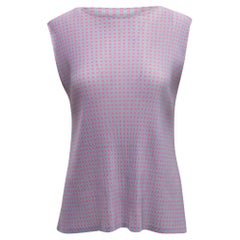 Pleats Please Issey Miyake Lilac & Multicolor Checkered Tank Top