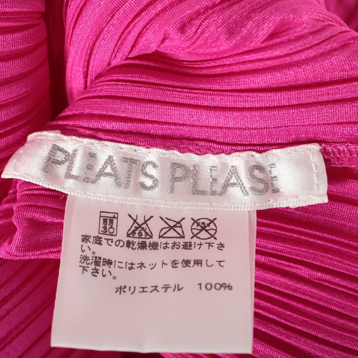 Pleats Please Issey Miyake  Long Sleeve Blouse Hot Pink For Sale 2