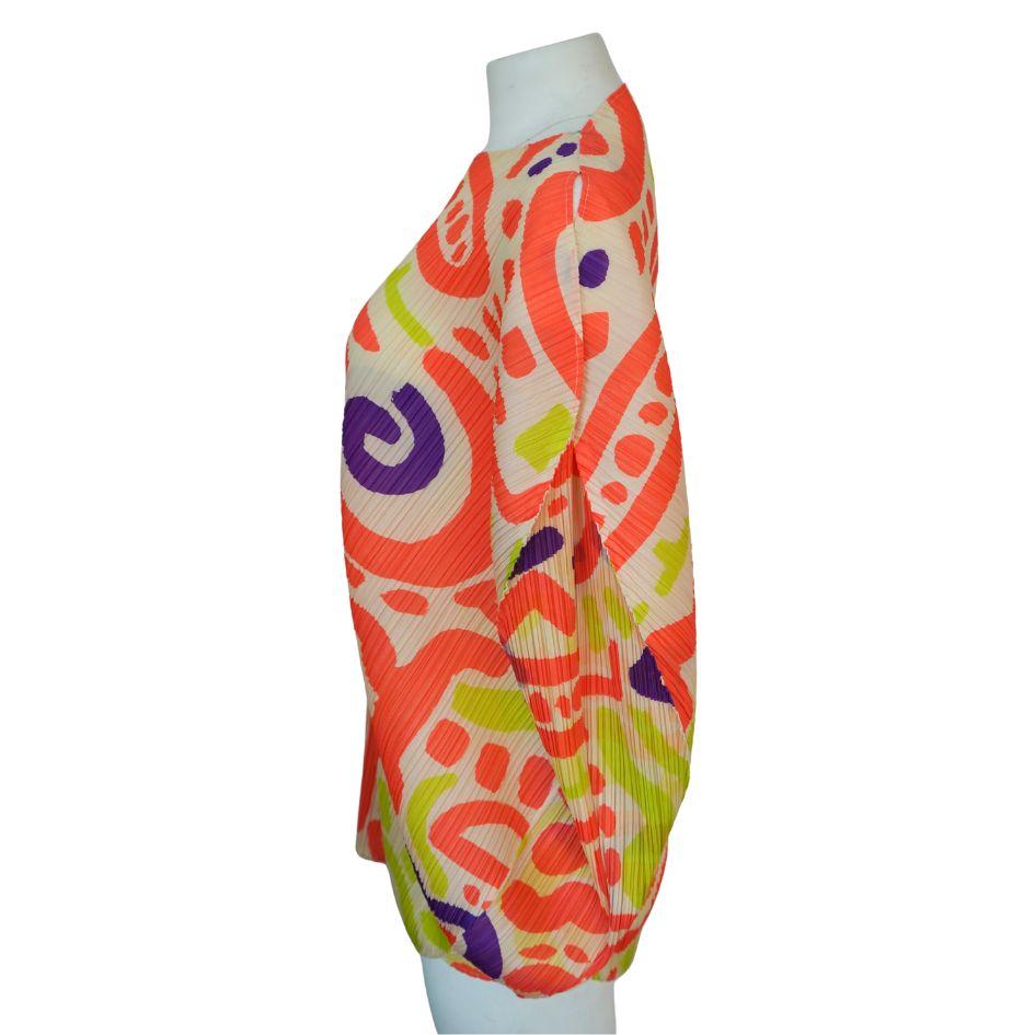 Pleats Please Issey Miyake Multi Color Top For Sale 3