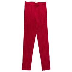 Pleats Please - Pantalon plaqué rose, taille 5